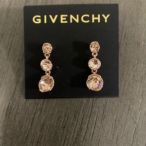 Givenchy Rose Gold Crystal Drop Earrings